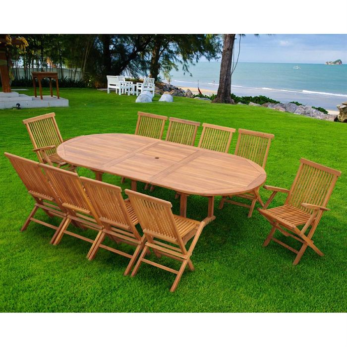 Salon de jardin teck pas cher