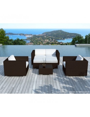 Salon de jardin detente en resine tressee