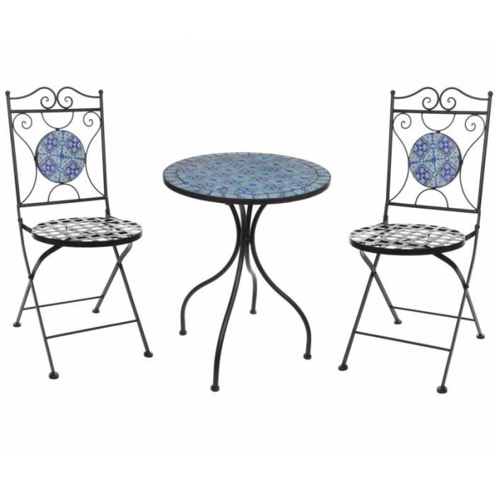 Salon de jardin en mosaique pas cher